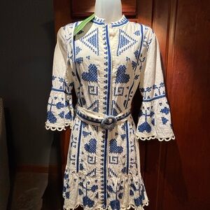FARM Rio Ivory & Navy Dress NWT, RARE size Small *DISCOUNTED SHIPPING*